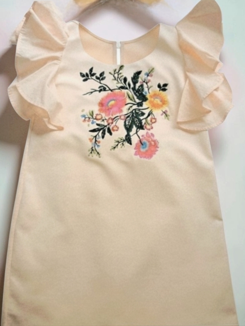 Zara Floral Mini Dress Embroidered Small
